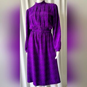 Chic Long Sleeve Purple Dress